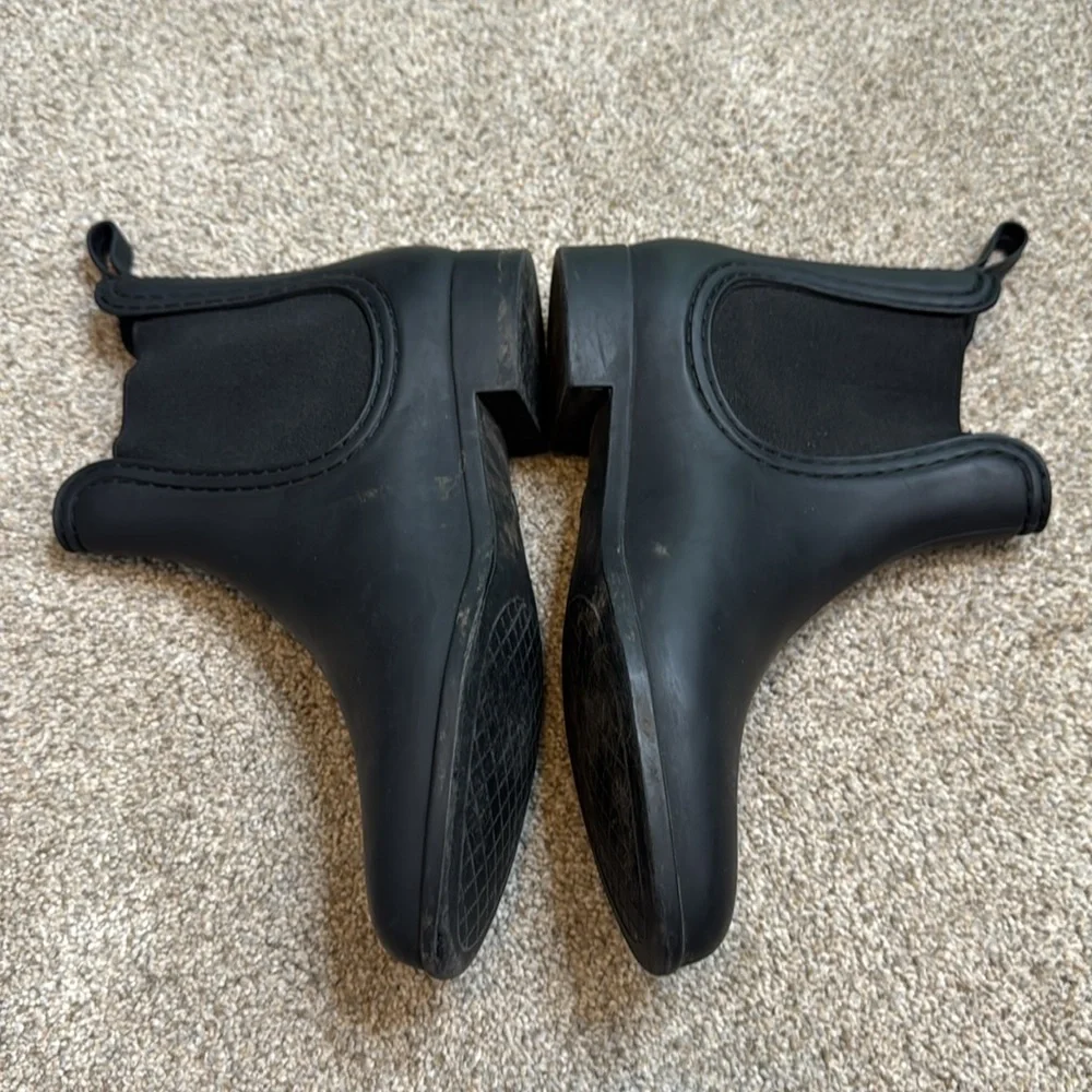 Jeffrey Campbell Forecast Waterproof Chelsea Rain Boots Black Size 8